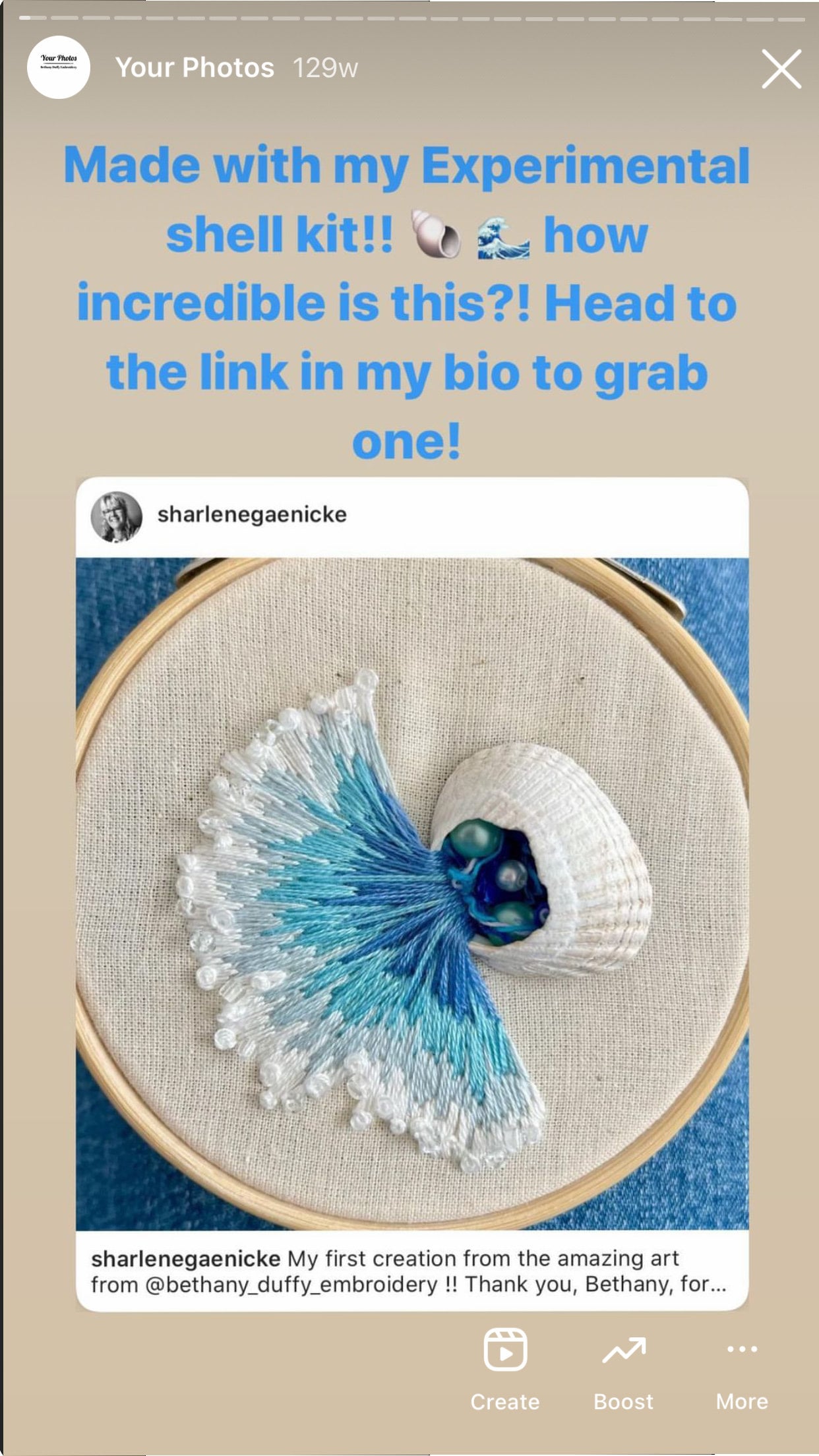 Experimental Shell Embroidery Kit!