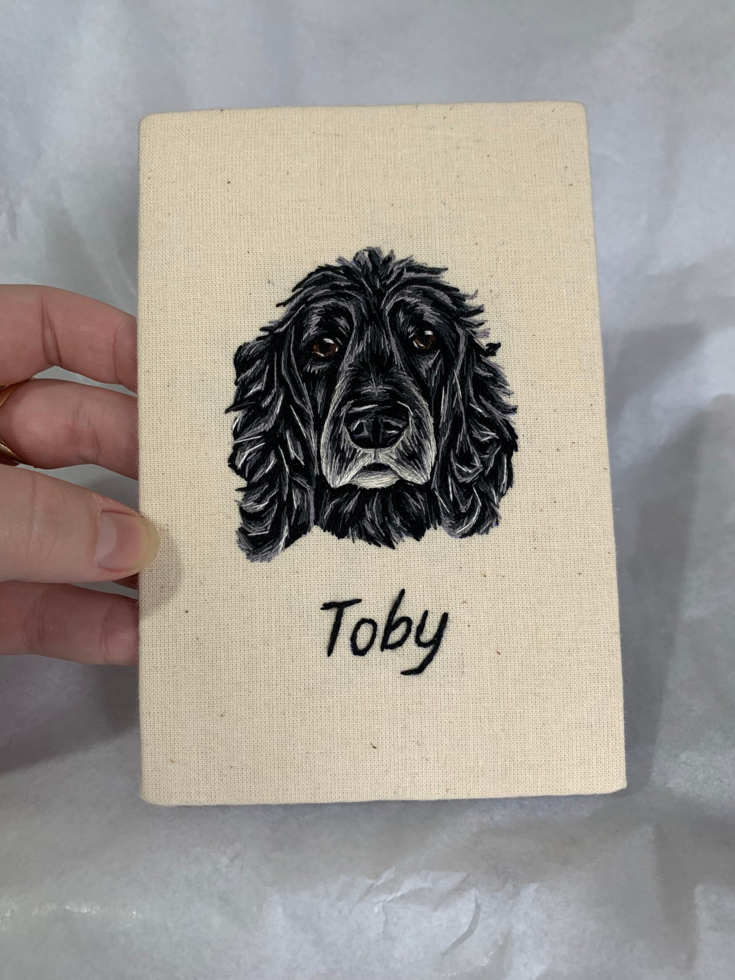 Mounted Hand Embroidered Pet Portrait