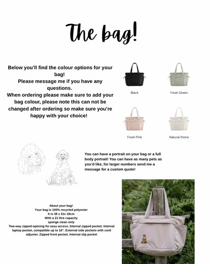 Oversized Tote Pet Portrait Bag