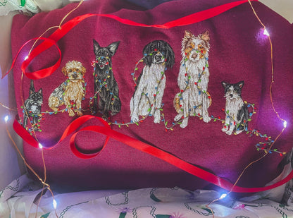 'Christmas Lights' Pet Portrait Sweatshirt