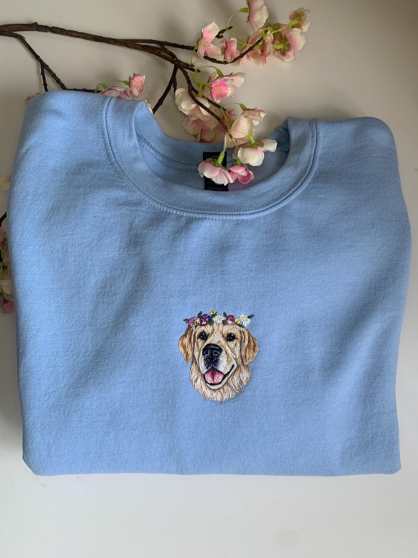 Flower Crown Personalised Pet Portrait Sweater
