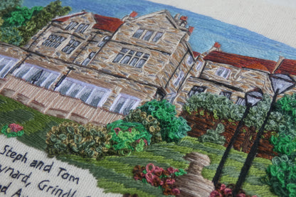 Hand Embroidered Wedding Venue Portrait