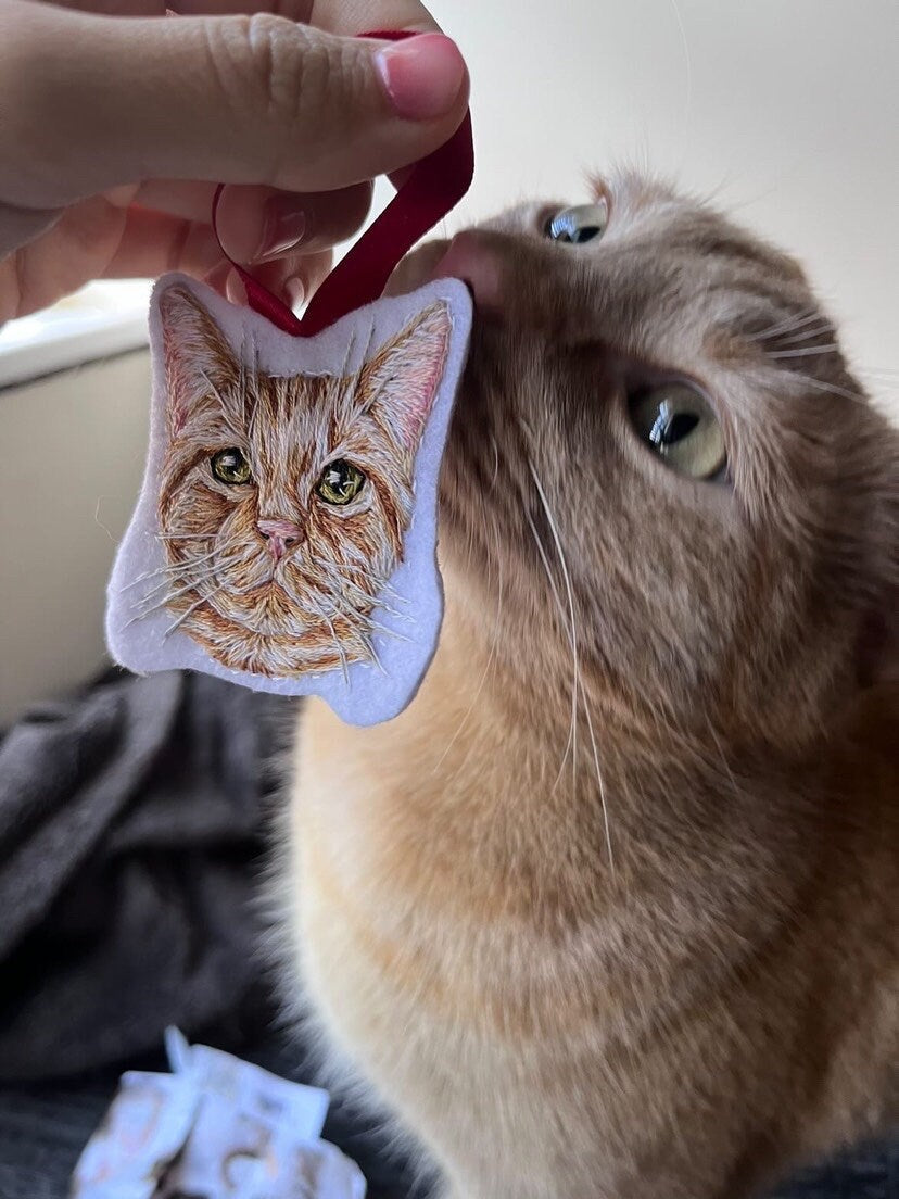 Pet Portrait Felt Bauble