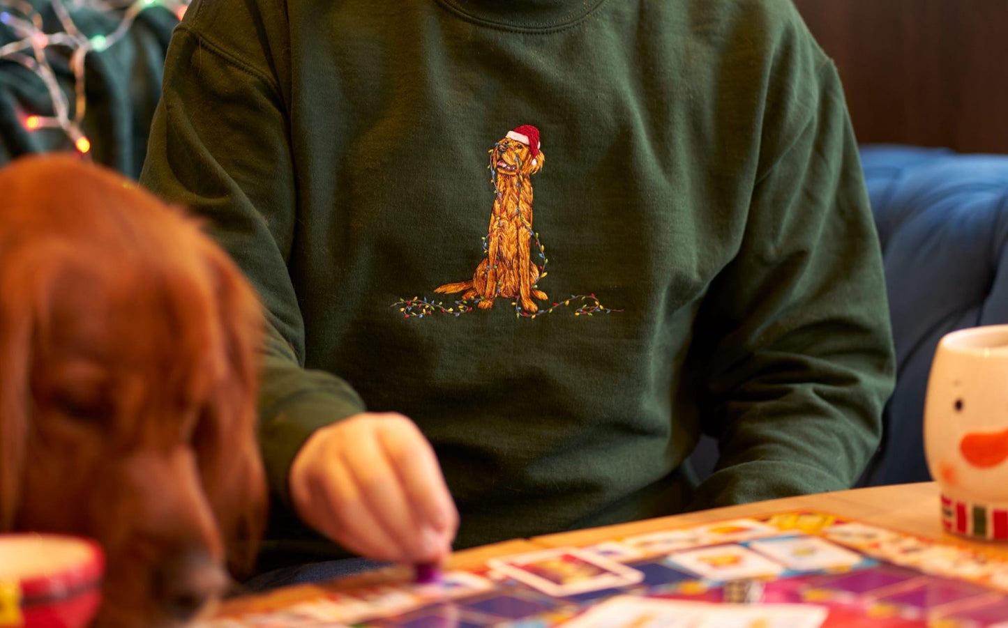 'Christmas Lights' Pet Portrait Sweatshirt