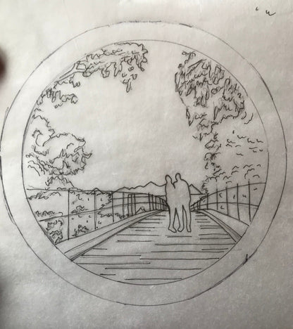 Hand Embroidered Landscape