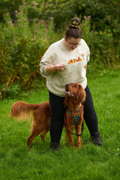 Hand Embroidered Autumn Pet Portrait Sweatshirt - Leaves or pumpkins