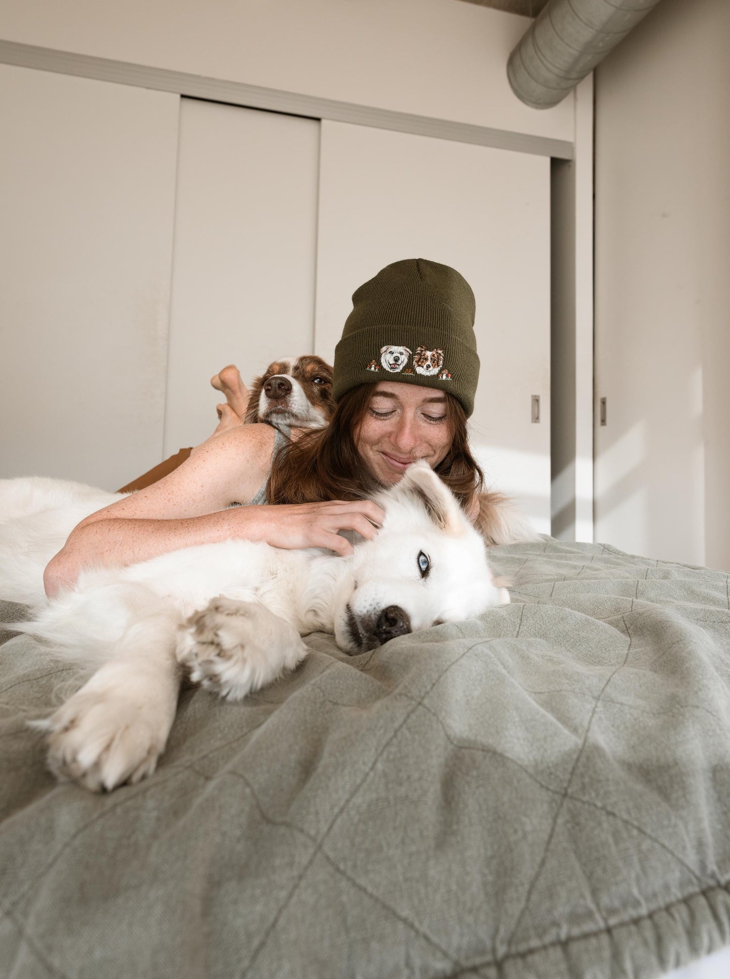 Hand Embroidered Pet Portrait Beanie
