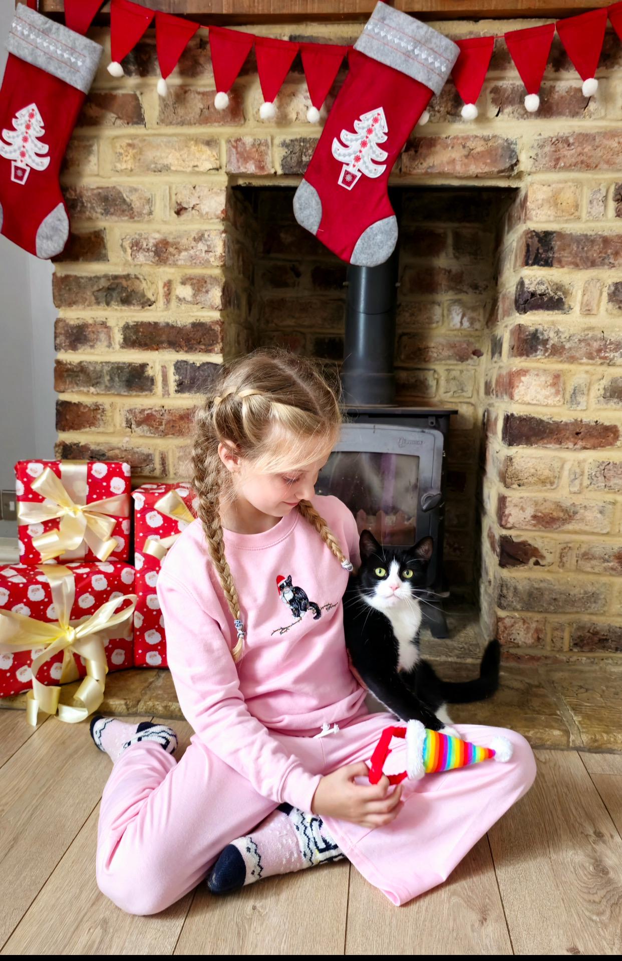 Kids Christmas pet portrait jumper,