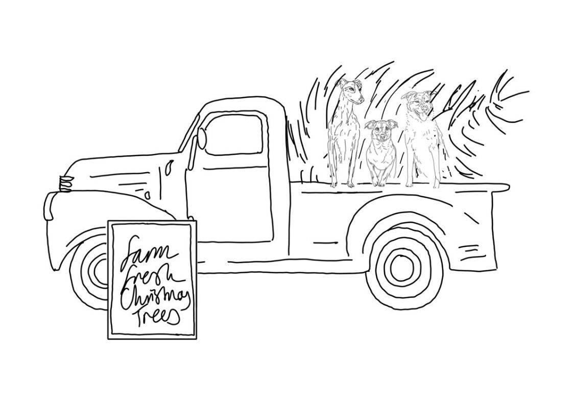 'Christmas Truck' Pet Portrait Sweater