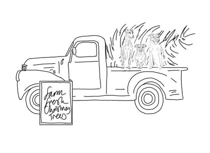 'Christmas Truck' Pet Portrait Sweater