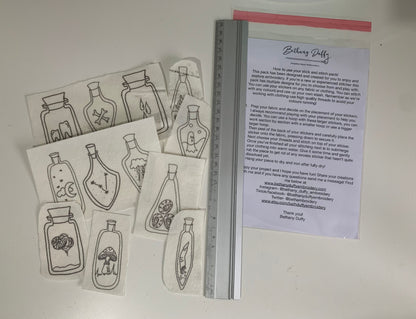 Potion Stick and Stitch Pack: Water Soluble Embroidery Designs