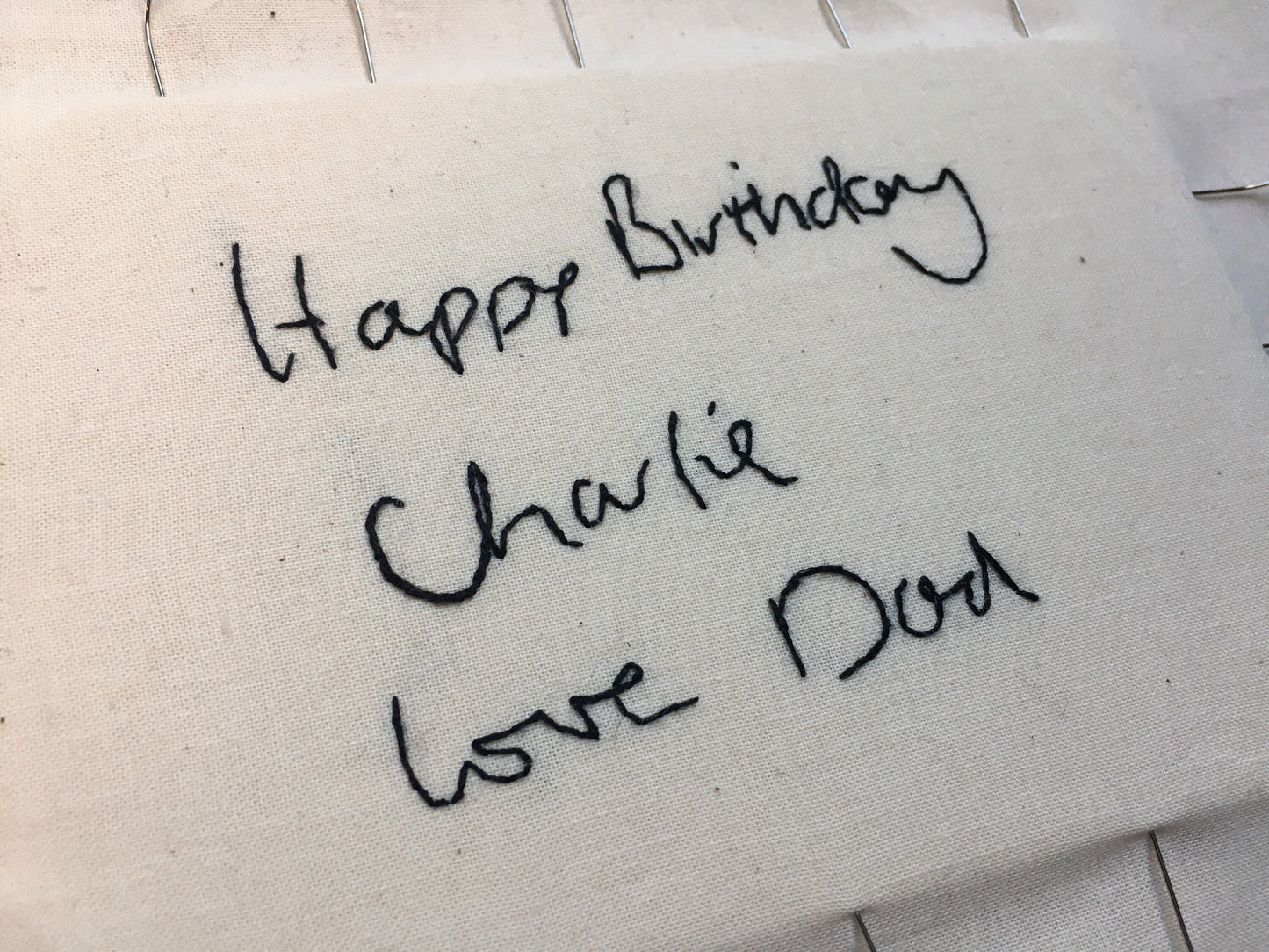 Hand Embroidered Handwriting Replica