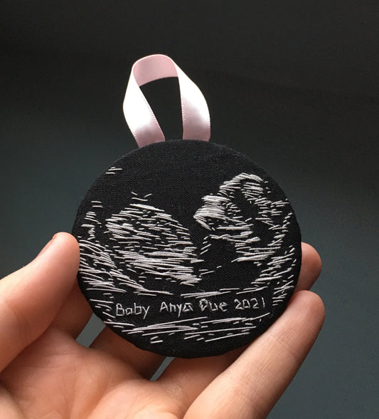 Hand Embroidered Ultrasound Bauble
