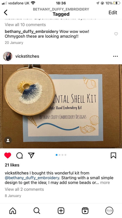 Experimental Shell Embroidery Kit