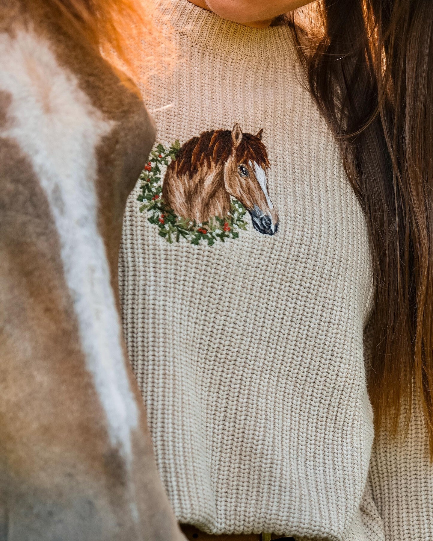 Wreath Pet Portrait Knitted Jumper