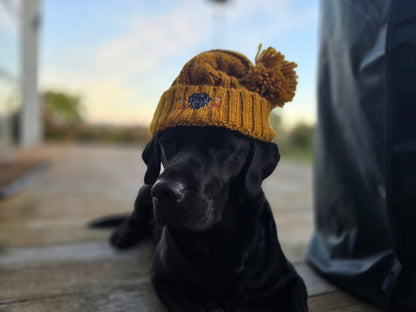 Hand Embroidered Pet Portrait Bobble Hat