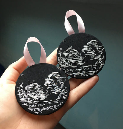 Hand Embroidered Ultrasound Bauble