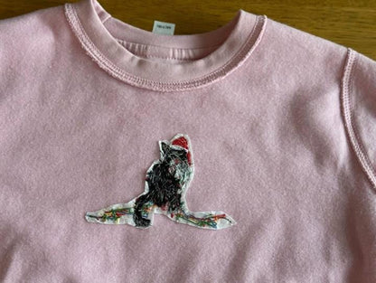 Kids Christmas pet portrait jumper,