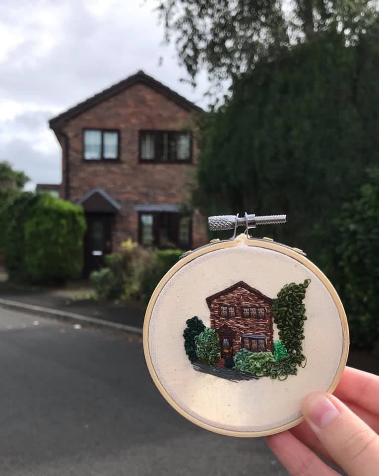 Hand Embroidered House Bauble