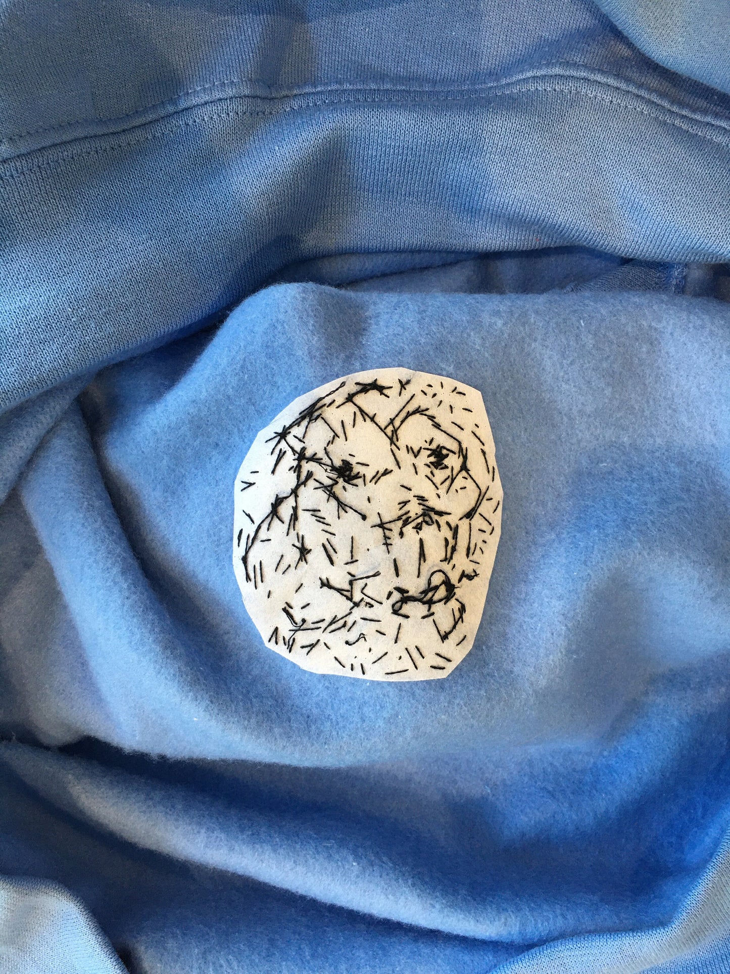 Hand Embroidered Outline Pet Portrait Sweatshirt
