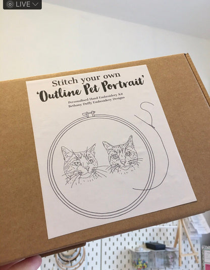 Personalised Pet Portrait Hand Embroidery Kit