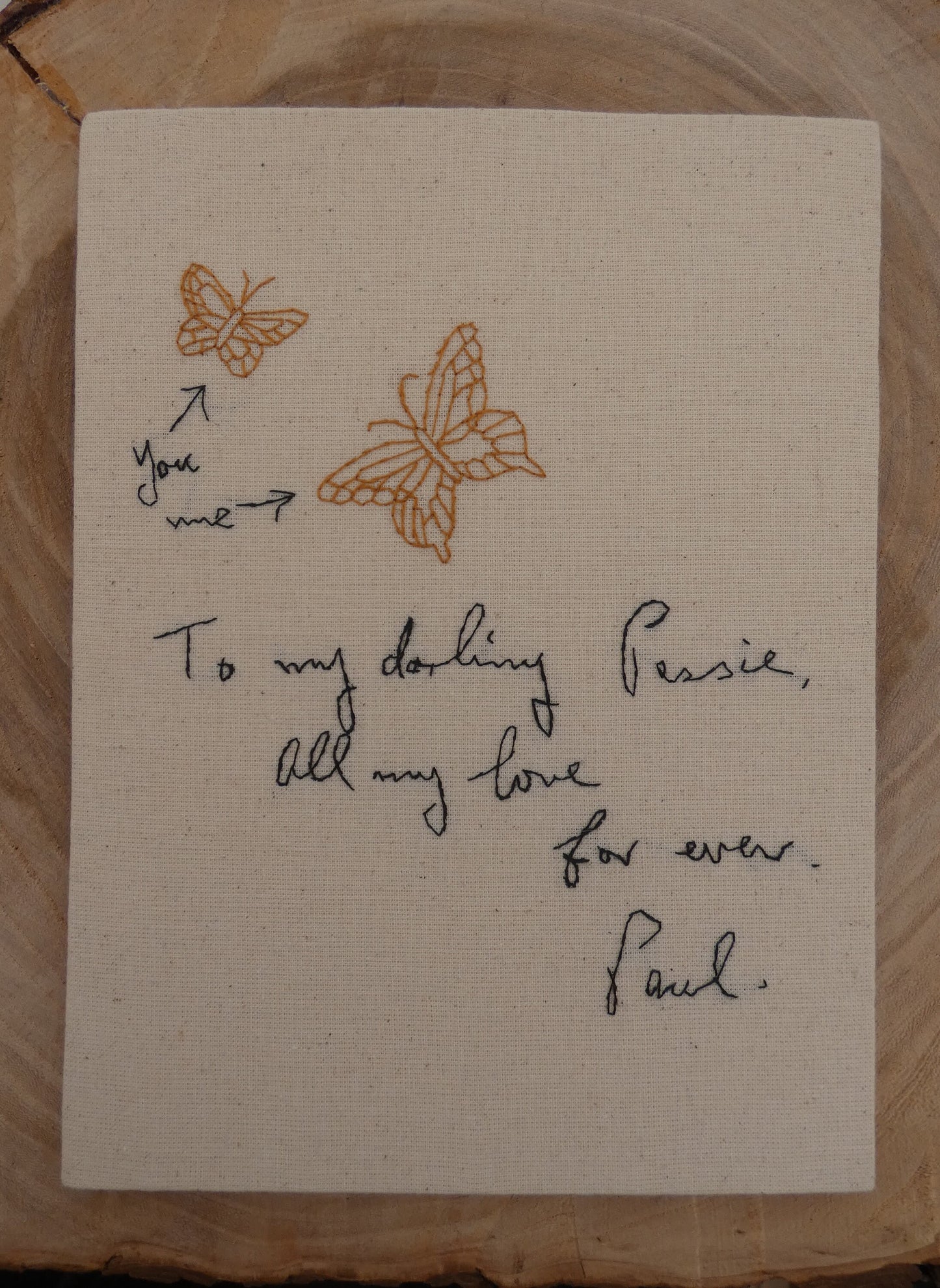 Hand Embroidered Handwriting Replica