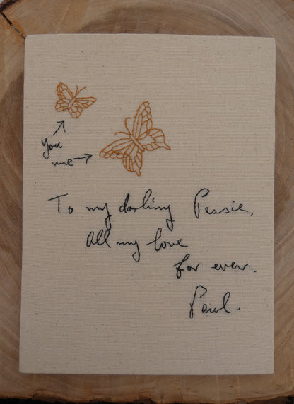 Hand Embroidered Handwriting Replica