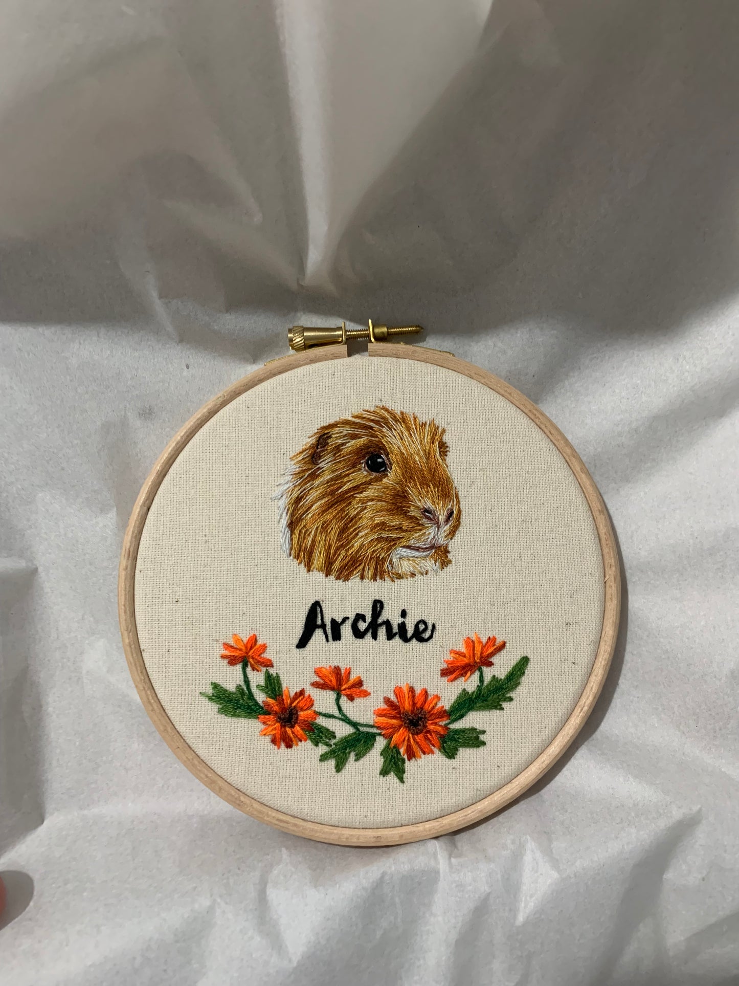 Hand Embroidered Pet Portrait