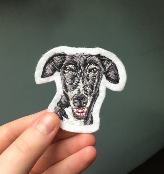 Hand Embroidered Pet Portrait Sew on Patch