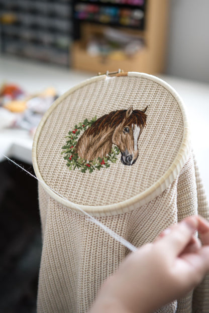 Wreath Pet Portrait Knitted Jumper