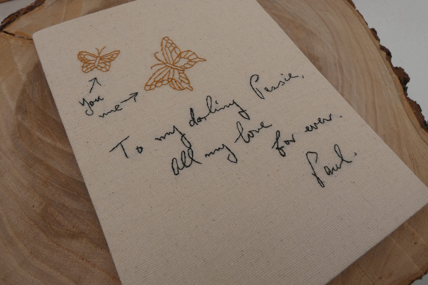 Hand Embroidered Handwriting Replica