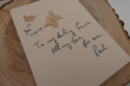 Hand Embroidered Handwriting Replica