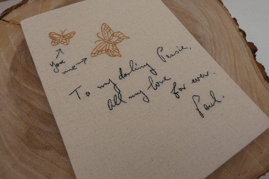Hand Embroidered Handwriting Replica