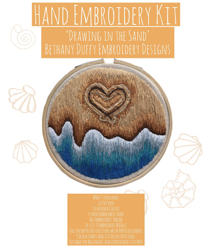 Hand Embroidery 'Drawing in the Sand' Kit