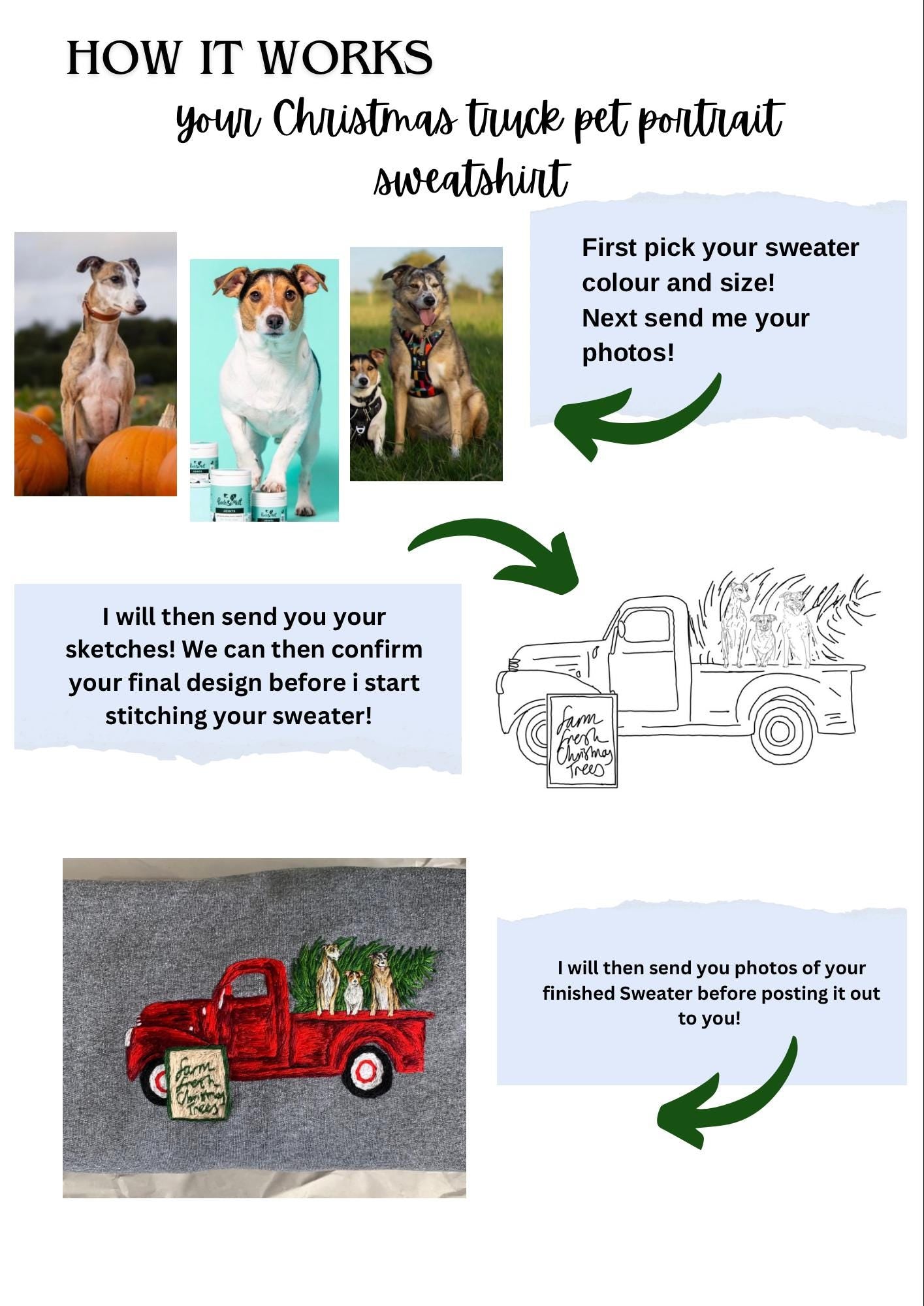 'Christmas Truck' Pet Portrait Sweater