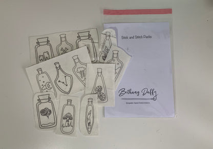 Potion Stick and Stitch Pack: Water Soluble Embroidery Designs