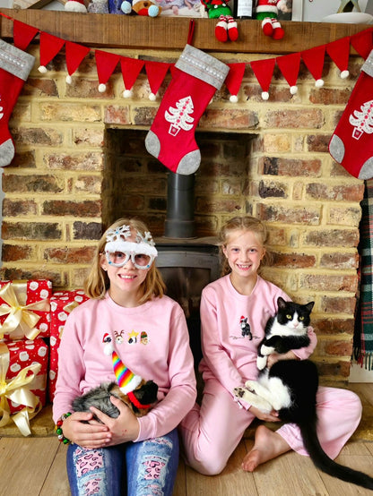 Kids Christmas pet portrait jumper,