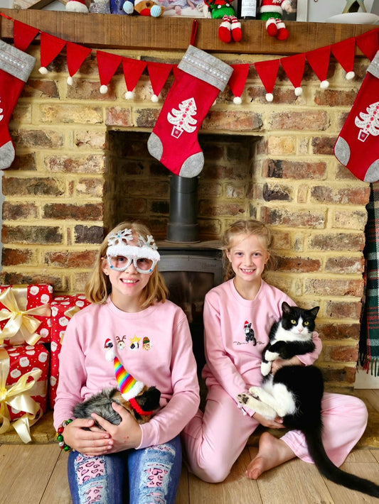 Kids Christmas pet portrait jumper,