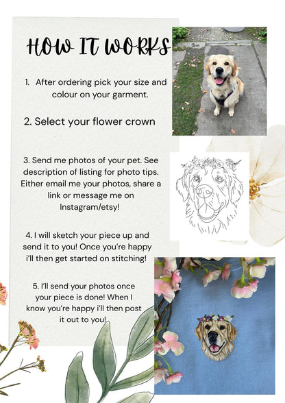 Flower Crown Personalised Pet Portrait Sweater