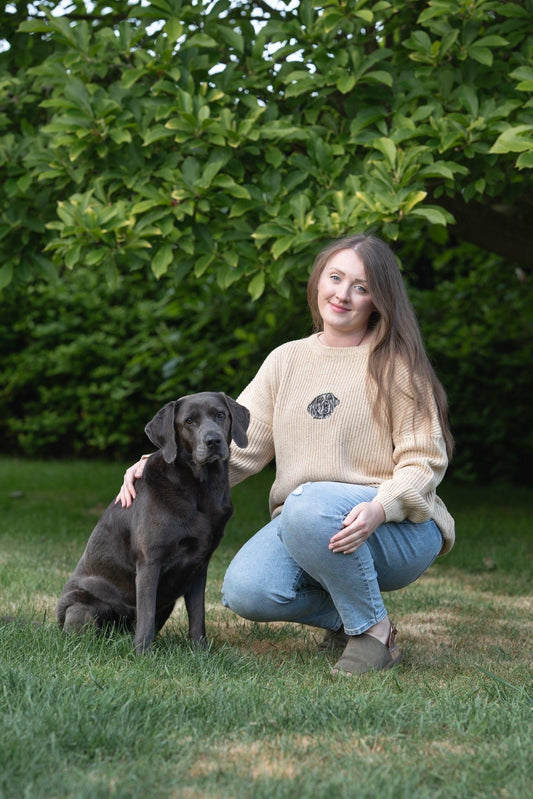 Hand Embroidered Pet Portrait Chunky Knit Jumper
