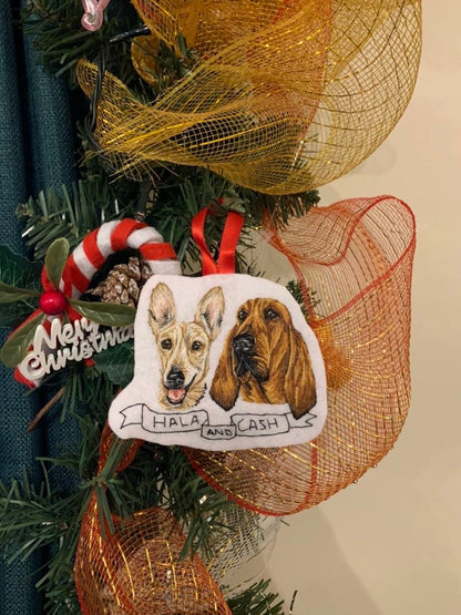 Pet Portrait Felt Bauble