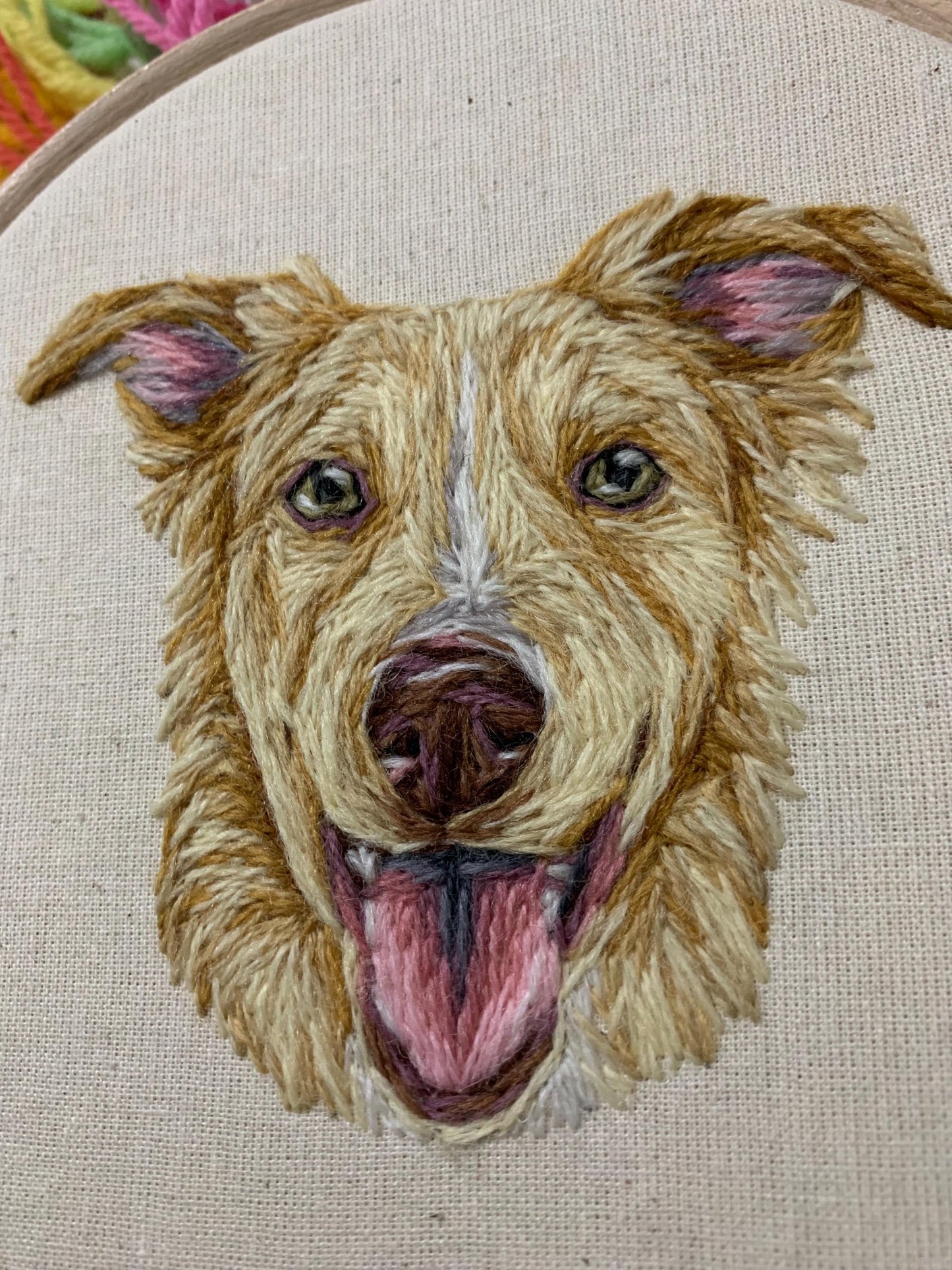Hand Embroidered Wool Pet Portrait