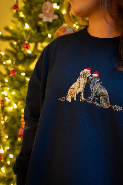 'Christmas Lights' Pet Portrait Sweatshirt