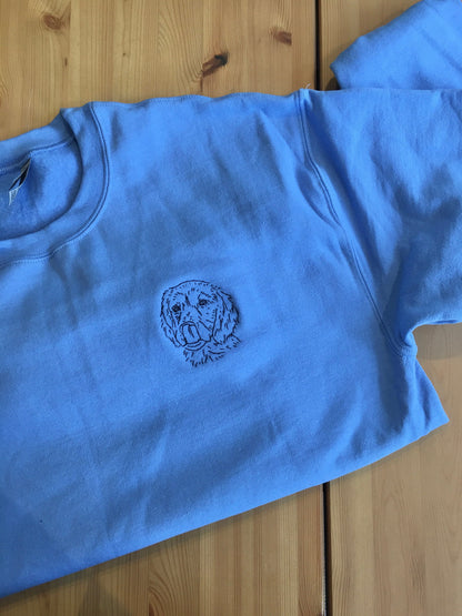 Hand Embroidered Outline Pet Portrait Sweatshirt