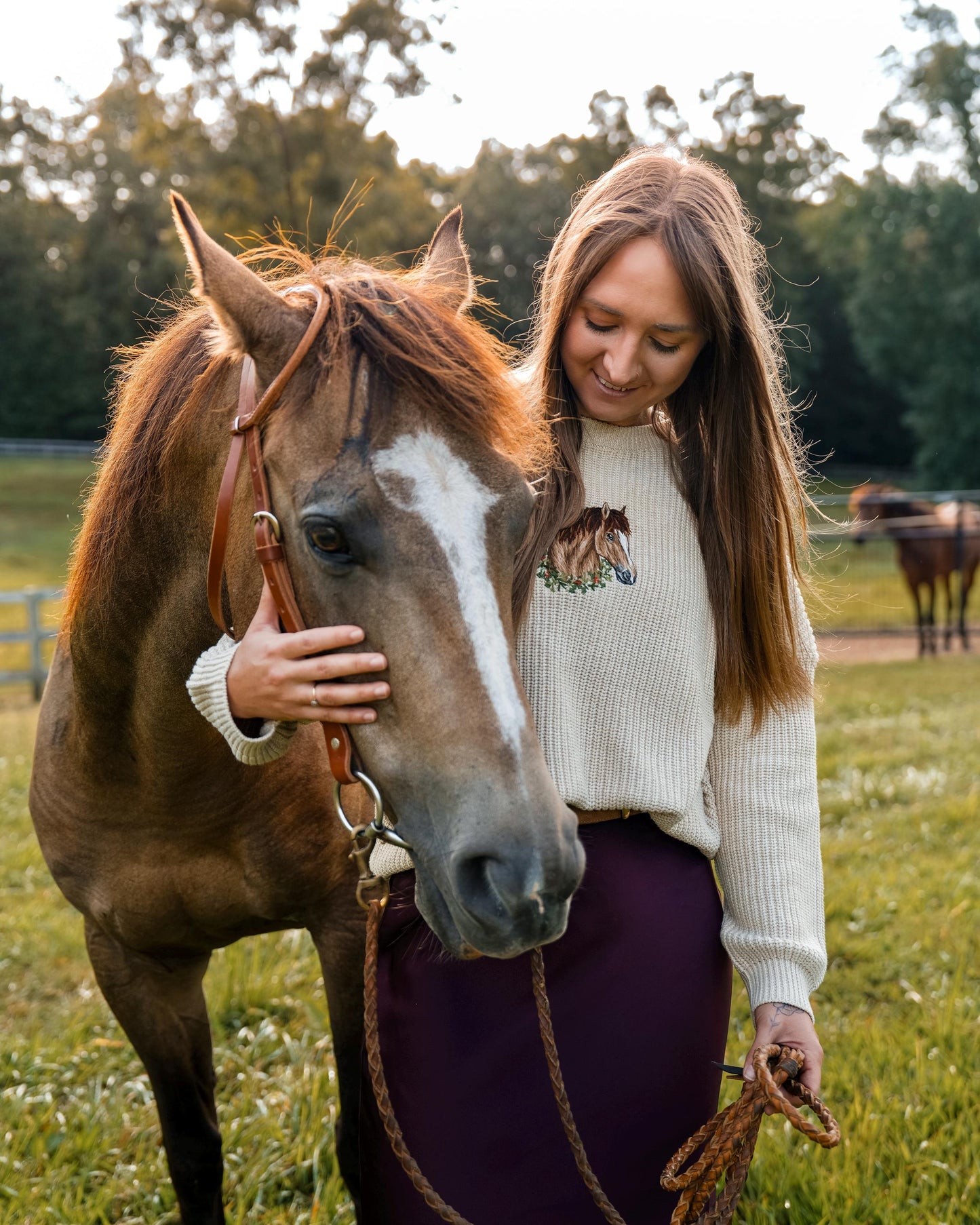 Wreath Pet Portrait Knitted Jumper