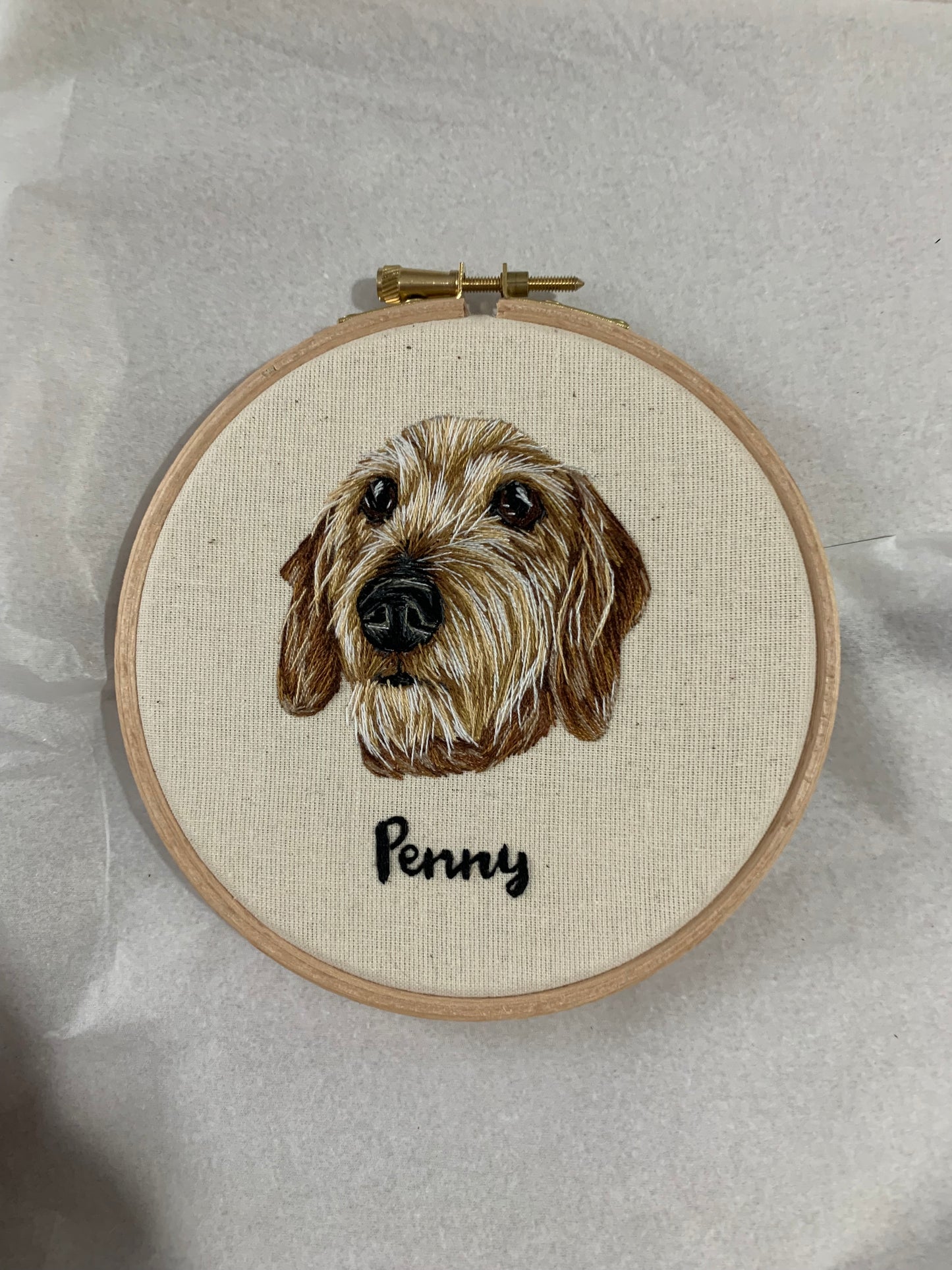 Hand Embroidered Pet Portrait