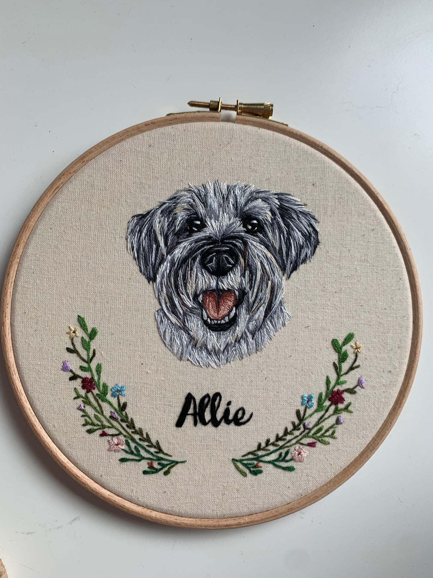 Hand Embroidered Pet Portrait