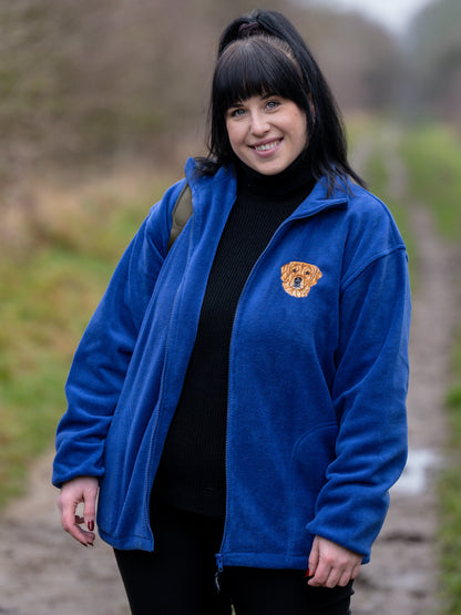 Hand Embroidered Pet Portrait Fleece (full zip)
