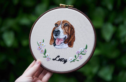 Hand Embroidered Pet Portrait