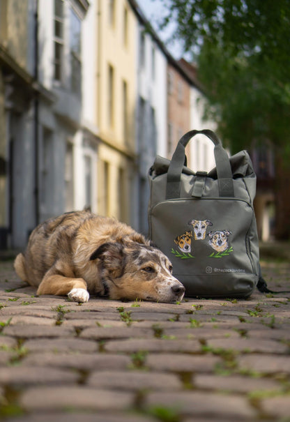 Hand Embroidered Pet Portrait Backpack